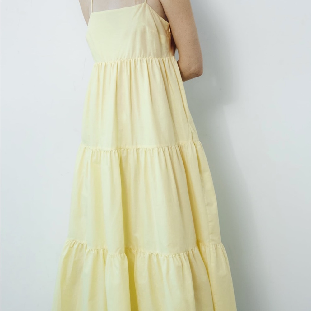 Zara yellow midi dress